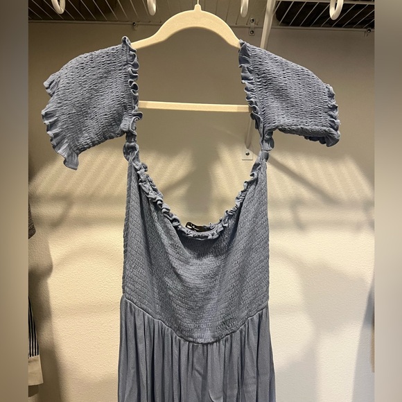 Lulus View from the Meadow Slate Blue Off-the-Shoulder Dress NWOT - Picture 3 of 4